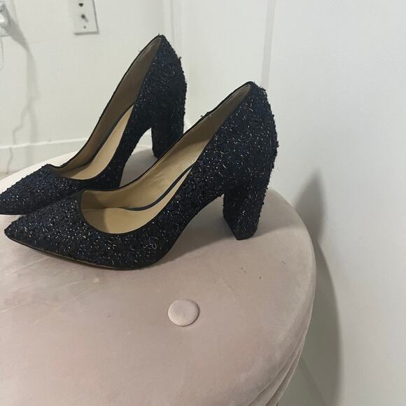 Ann Taylor Cornelia Blue Tweed Heels Size 6.5 - Picture 3 of 6